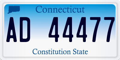 CT license plate AD44477