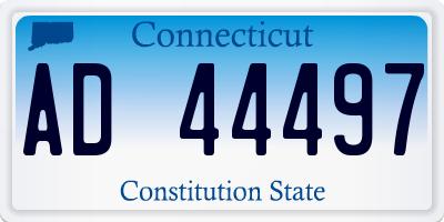 CT license plate AD44497