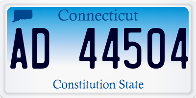 CT license plate AD44504