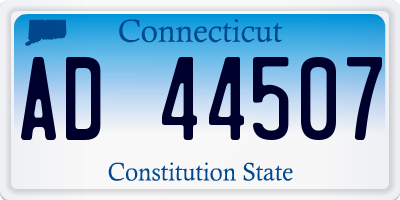 CT license plate AD44507