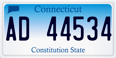 CT license plate AD44534