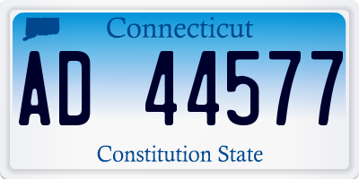 CT license plate AD44577
