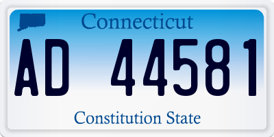 CT license plate AD44581