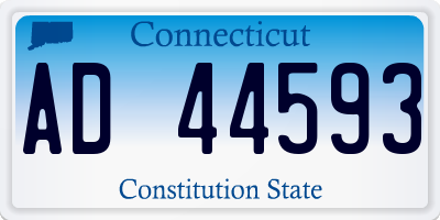 CT license plate AD44593