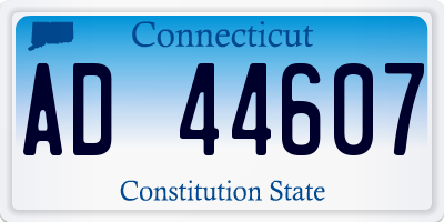 CT license plate AD44607