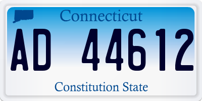 CT license plate AD44612