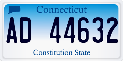 CT license plate AD44632