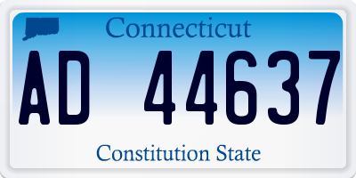 CT license plate AD44637