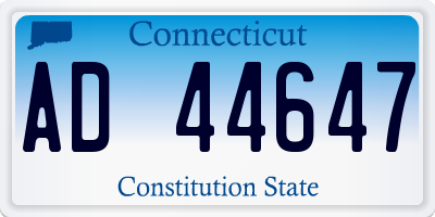 CT license plate AD44647