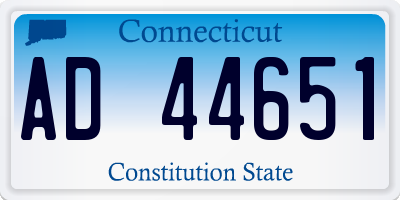 CT license plate AD44651