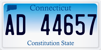 CT license plate AD44657