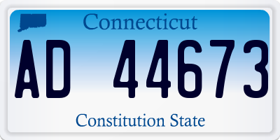 CT license plate AD44673