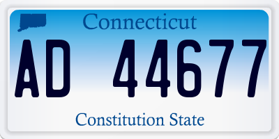 CT license plate AD44677
