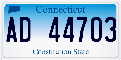 CT license plate AD44703