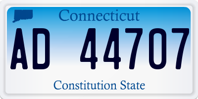 CT license plate AD44707