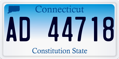 CT license plate AD44718