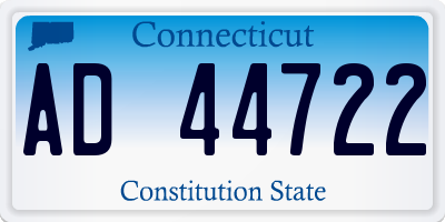 CT license plate AD44722