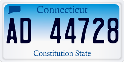 CT license plate AD44728