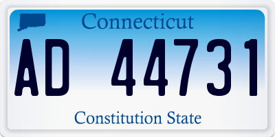 CT license plate AD44731