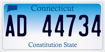 CT license plate AD44734