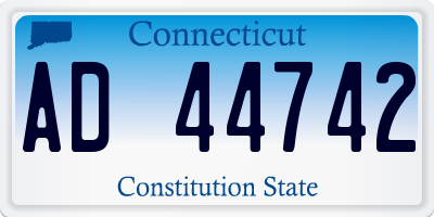 CT license plate AD44742