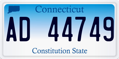 CT license plate AD44749