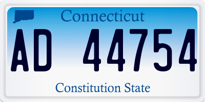 CT license plate AD44754