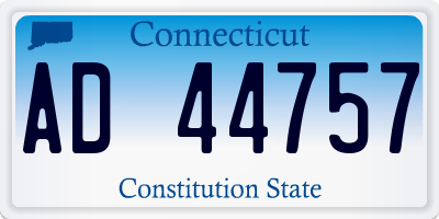 CT license plate AD44757