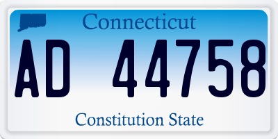 CT license plate AD44758