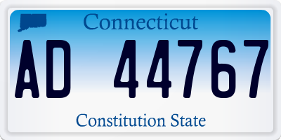 CT license plate AD44767