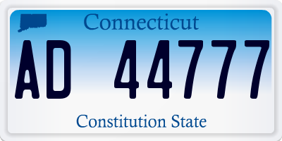 CT license plate AD44777