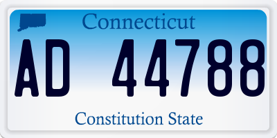 CT license plate AD44788