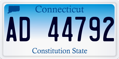 CT license plate AD44792