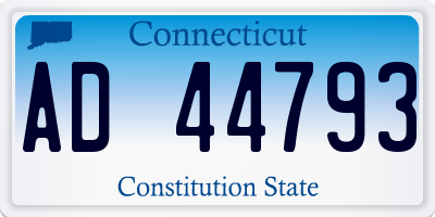 CT license plate AD44793
