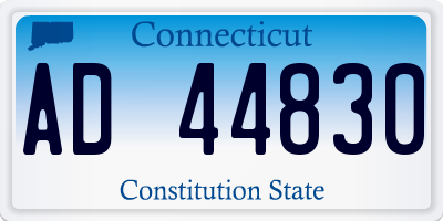 CT license plate AD44830