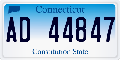 CT license plate AD44847