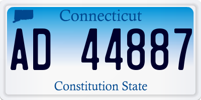 CT license plate AD44887