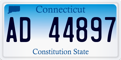 CT license plate AD44897