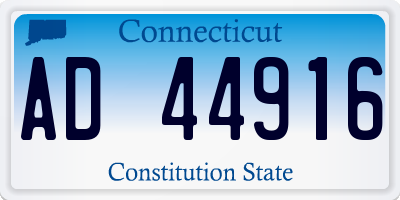 CT license plate AD44916