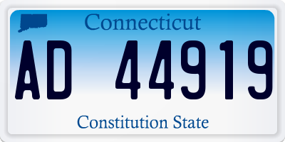 CT license plate AD44919