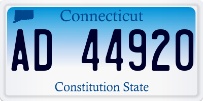CT license plate AD44920