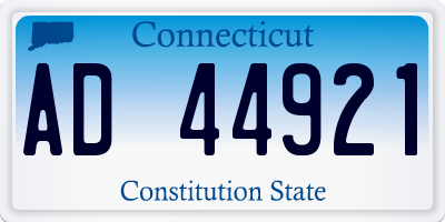 CT license plate AD44921