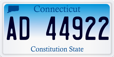 CT license plate AD44922