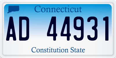 CT license plate AD44931