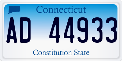 CT license plate AD44933