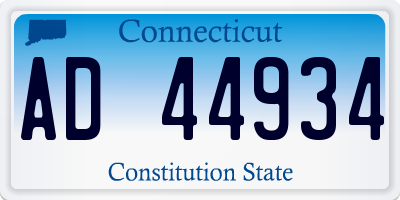CT license plate AD44934