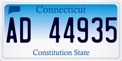 CT license plate AD44935