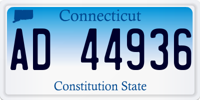 CT license plate AD44936