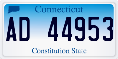 CT license plate AD44953