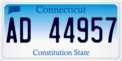 CT license plate AD44957